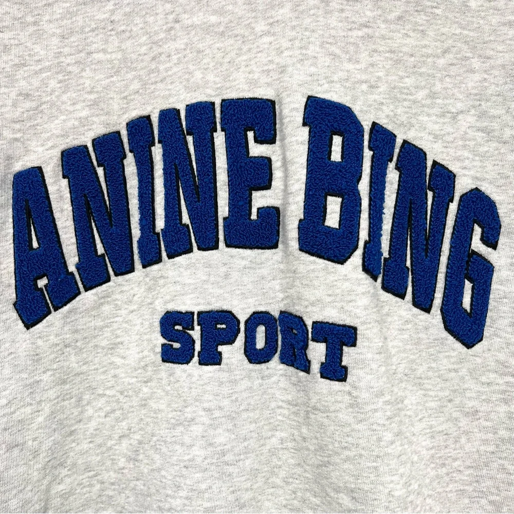 Anine Bing Sport Tyler Hoodie Grey Heather Logo Oversized Sweatshirt Women’s XS - Picture 5 of 13